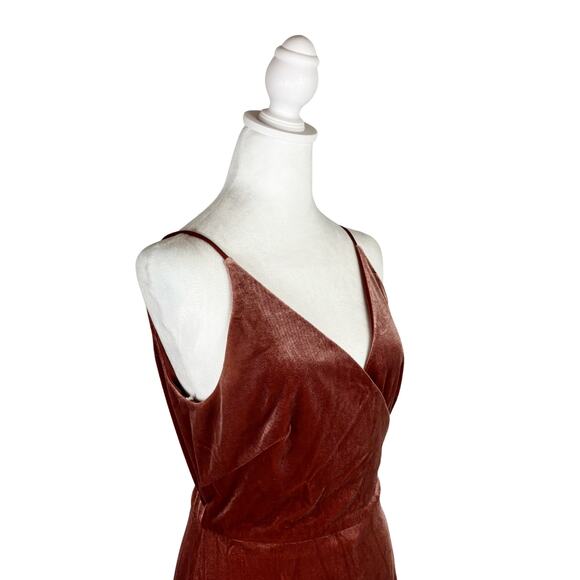 Jenny Yoo Andi Velvet Maxi Dress Cinnamon Rose 12 NEW - Picture 7 of 13